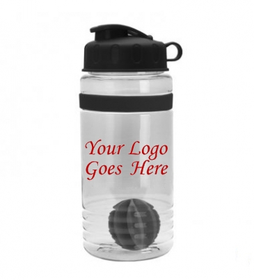 20 oz. Stripe Shaker Bottle with Flip Lid