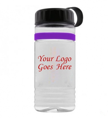 20 oz.  Stripe Bottle with Tethered Lid