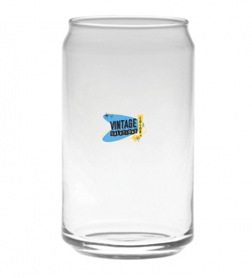 16 oz. Deep Etch Soda Can Glass
