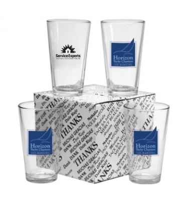 16 oz. Mixing Glass Thank You Set