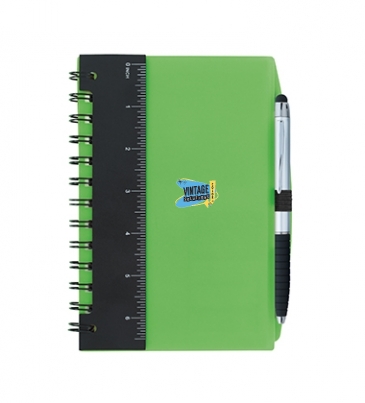 5” x 7” Ruler Notebook with Flags and Stylus Pen