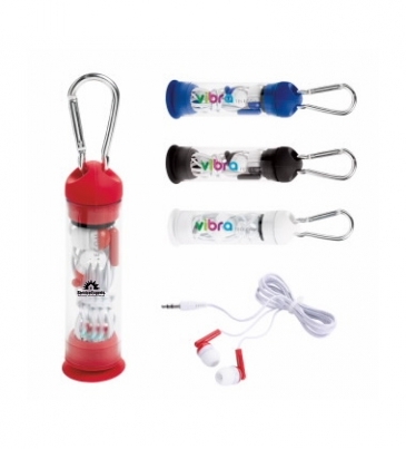 Earbuds in Phone Stand Case with Carabiner