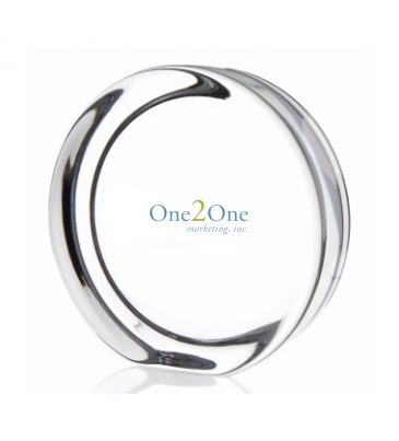 Round Paperweight with Flat Edge