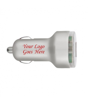 Dual USB Car Charger (Silver)