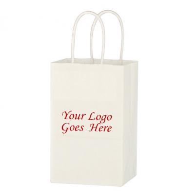 Kraft Paper White Shopping Bag - 10" X 13"
