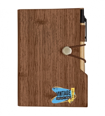 Woodgrain Look Notebook with Sticky Notes & Flags