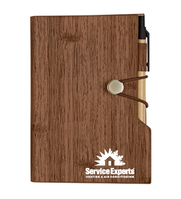 Woodgrain Look Notebook with Sticky Notes & Flags