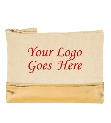12 oz. Cotton Cosmetic Bag with Metallic Accent
