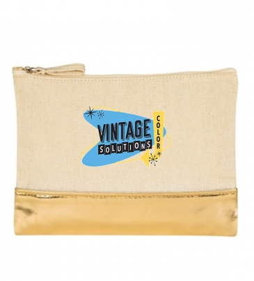 12 oz. Cotton Cosmetic Bag with Metallic Accent
