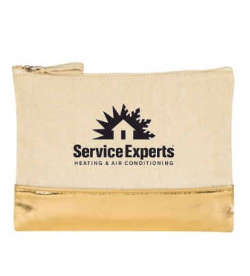 12 oz. Cotton Cosmetic Bag with Metallic Accent