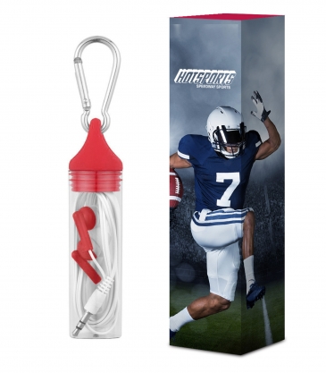 Earbuds in Carabiner Case with Custom Box