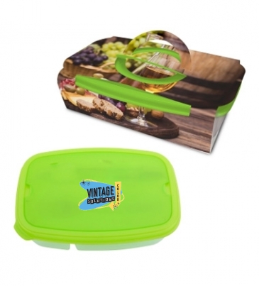 2-Section Lunch Container with Custom Handle Box