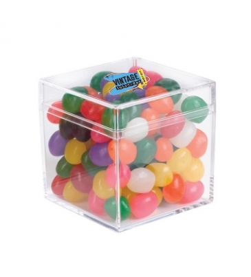 Cube Shaped Acrylic Container With Candy_Jelly Beans