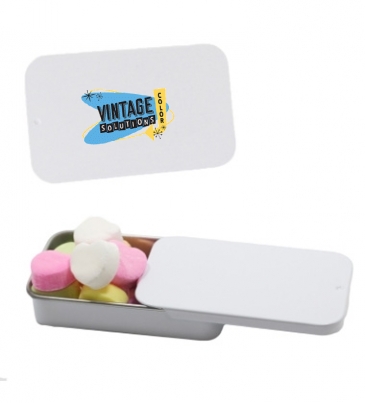 Slider Tin with Conversation Hearts