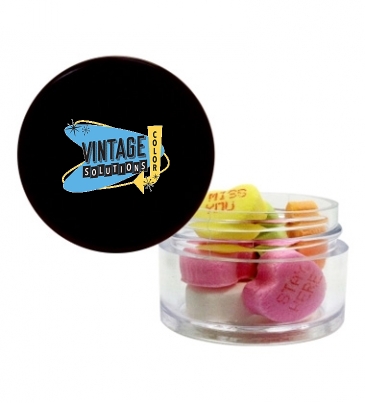 Twist Top Container Filled with Conversation Hearts