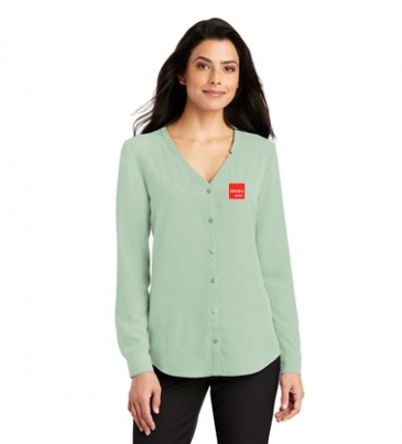 Port Authority® Ladies Long Sleeve Button-Front Blouse