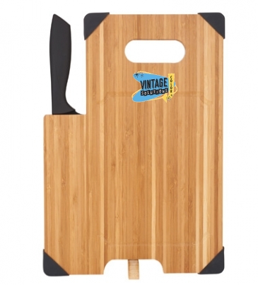 Bamboo Cutting Board with Knife