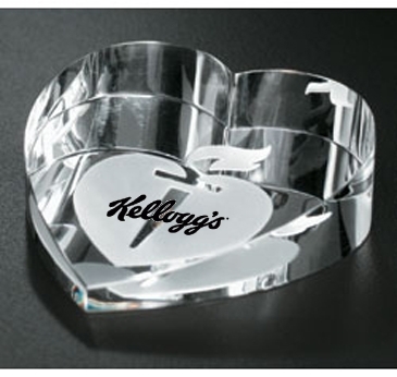 Slant Heart Paperweight 2-3/4" W
