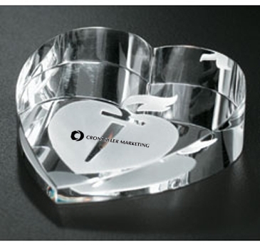 Slant Heart Paperweight 2-3/4" W