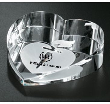 Slant Heart Paperweight 2-3/4" W
