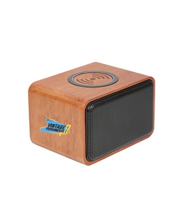 Wood Bluetooth Speaker with Wireless Charging Pad