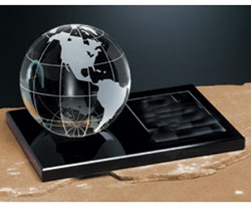 Galaxy Globe on Black Glass Base