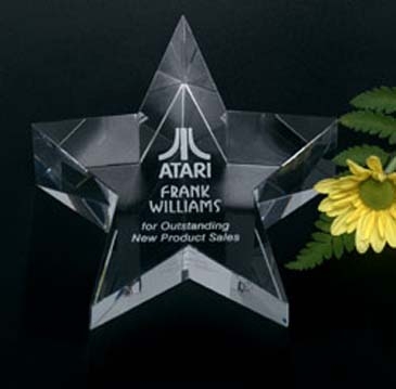 Slanted Star Paperweight 5" W