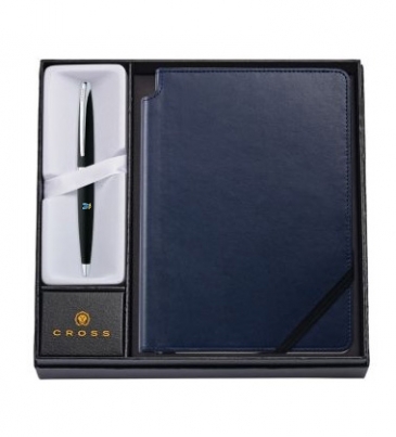 Black Ballpoint Pen with Medium Midnight Blue Journal