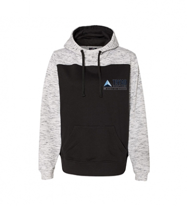 Adult Melange Color Blocked Hooded Sweatshirt