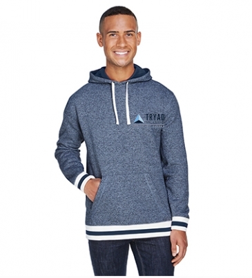 Adult Peppered Fleece Lapover Hooded Sweatshirt