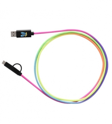 3-In-1 5 Ft. Rainbow Braided Charging Cable