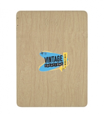 Woodgrain Wireless Charging Mouse Pad With Phone Stand