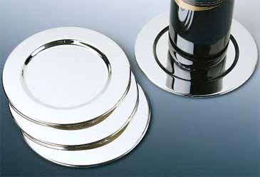 Pratique Set of 4 Silver Plated Wine Bottle Coasters