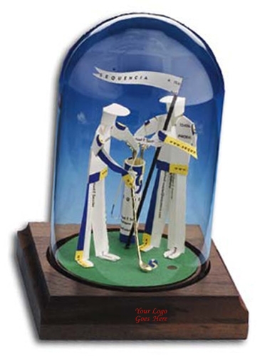 Business Card Sculpture - Golfer with Caddy