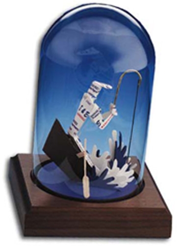 Business Card Sculpture - Comic Fisherman
