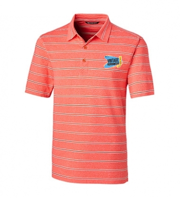 Forge Heathered Stripe Stretch Mens Polo