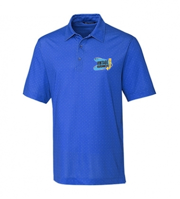 Pike Double Dot Print Stretch Mens Polo