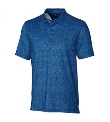 Micro Floral Print Stretch Mens Polo