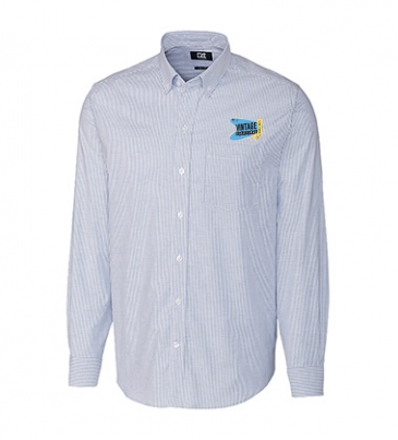 Stretch Oxford Stripe Mens Big and Tall Long Sleeve Dress Shirt