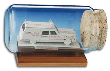 Business Card Sculpture - Cadillac Ambulance