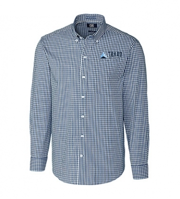 Easy Care Stretch Gingham Mens Long Sleeve Dress Shirt