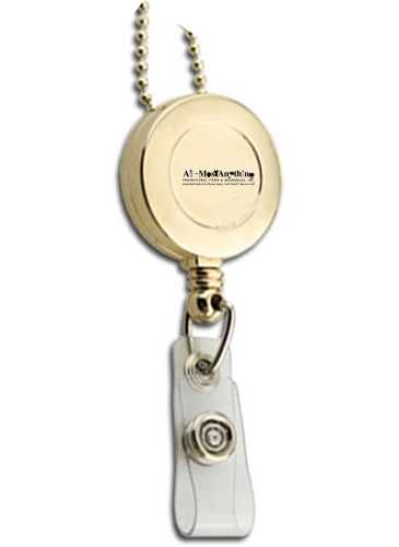 Retractable Badge Reel Gold
