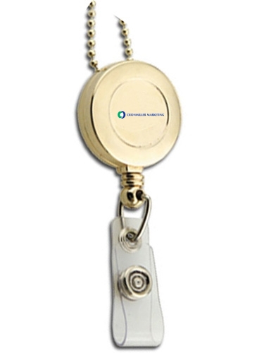 Retractable Badge Reel Gold