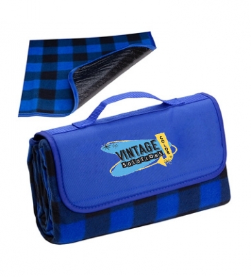 Plaid Barrel Fleece Picnic Blanket