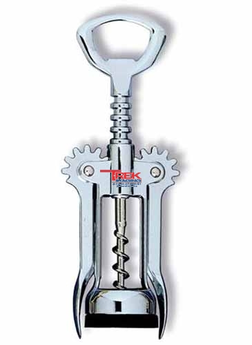 Chrome Plated Wing Corkscrew w/Auger Worm