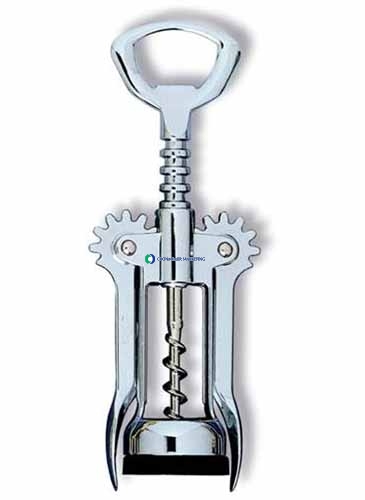 Chrome Plated Wing Corkscrew w/Auger Worm