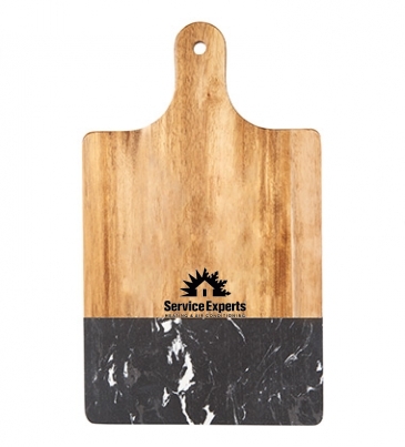 Black Marble and Wood Cutting Board