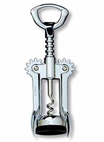 Chrome Plated Wing Corkscrew w/Open Spiral Worm