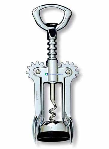 Chrome Plated Wing Corkscrew w/Open Spiral Worm