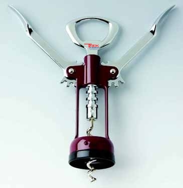 Chrome Plated/Enameled Body Wing Corkscrew w/Open Spiral Worm